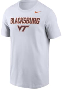 Nike Virginia Tech Hokies White Blacksburg DriFIT Short Sleeve T Shirt