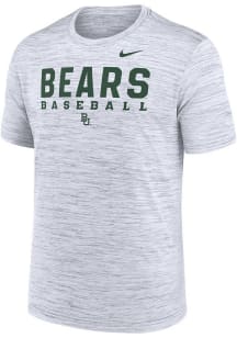 Nike Baylor Bears White DriFit Baseball Short Sleeve T Shirt