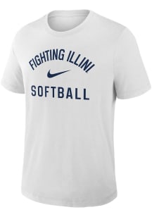 Nike Illinois Fighting Illini White Early Work Softball Short Sleeve T Shirt