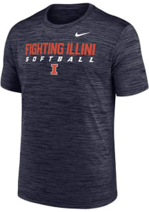 Nike Illinois Fighting Illini Navy Blue DriFit Softball Short Sleeve T Shirt