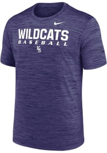 Nike K-State Wildcats Purple DriFit Baseball Short Sleeve T Shirt