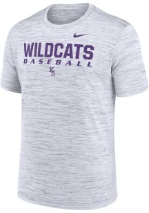 Nike K-State Wildcats White DriFit Baseball Short Sleeve T Shirt