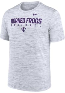 Nike TCU Horned Frogs White DriFit Baseball Short Sleeve T Shirt