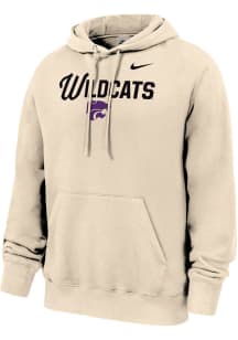 Nike K-State Wildcats Mens Natural Club Fleece Baseball Long Sleeve Hoodie