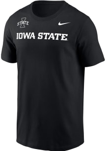 Nike Iowa State Cyclones Black Team Name Cotton Short Sleeve T Shirt