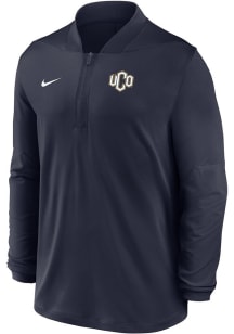 Nike Central Oklahoma Bronchos Mens Navy Blue 0 Sideline Medium Weight Long Sleeve Qtr Zip Pullove..