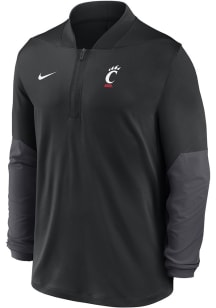 Nike Cincinnati Bearcats Mens Black 0 Sideline Medium Weight Long Sleeve Qtr Zip Pullover