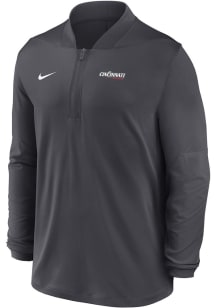 Nike Cincinnati Bearcats Mens Anthracite 0 Sideline Medium Weight Long Sleeve Qtr Zip Pullover