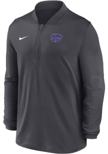 Nike K-State Wildcats Mens Anthracite 0 Sideline Medium Weight Long Sleeve Qtr Zip Pullover