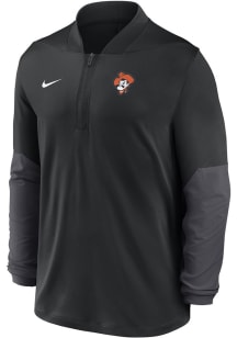 Nike Oklahoma State Cowboys Mens Black 0 Sideline Medium Weight Long Sleeve Qtr Zip Pullover