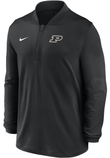 Nike Purdue Boilermakers Mens Black 0 Sideline Medium Weight Long Sleeve Qtr Zip Pullover
