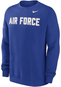 Nike Air Force Falcons Mens Blue 0 Twill Club Long Sleeve Crew Sweatshirt