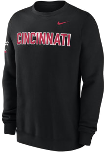 Nike Cincinnati Bearcats Mens Black 0 Twill Club Long Sleeve Crew Sweatshirt