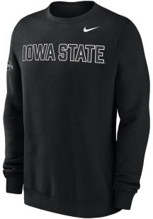 Nike Iowa State Cyclones Mens Black 0 Twill Club Long Sleeve Crew Sweatshirt