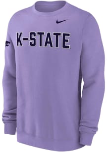 Nike K-State Wildcats Mens Lavender 0 Twill Club Long Sleeve Crew Sweatshirt