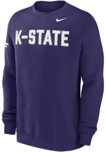 Nike K-State Wildcats Mens Purple 0 Twill Club Long Sleeve Crew Sweatshirt