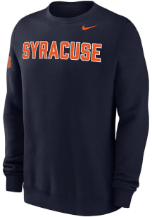 Nike Syracuse Orange Mens Navy Blue 0 Twill Club Long Sleeve Crew Sweatshirt