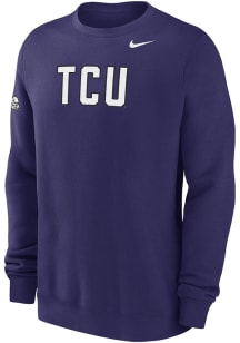 Nike TCU Horned Frogs Mens Purple 0 Twill Club Long Sleeve Crew Sweatshirt