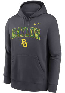 Nike Baylor Bears Mens Anthracite 0 Twill Club Long Sleeve Hoodie