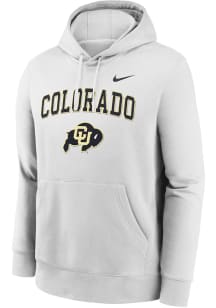 Nike Colorado Buffaloes Mens White 0 Twill Club Long Sleeve Hoodie