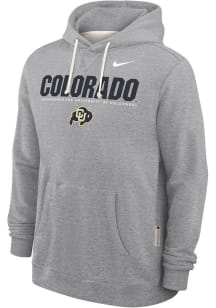 Nike Colorado Buffaloes Mens Ash 0 Sideline Pullover Long Sleeve Hoodie