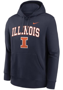 Nike Illinois Fighting Illini Mens Navy Blue 0 Twill Club Long Sleeve Hoodie