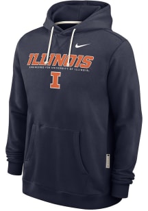 Nike Illinois Fighting Illini Mens Navy Blue 0 Sideline Pullover Long Sleeve Hoodie