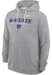 Nike K-State Wildcats Mens Grey 0 Sideline Pullover Long Sleeve Hoodie