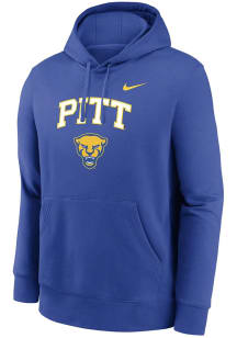 Nike Pitt Panthers Mens Blue 0 Twill Club Long Sleeve Hoodie