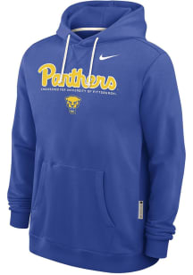 Nike Pitt Panthers Mens Blue 0 Sideline Pullover Long Sleeve Hoodie