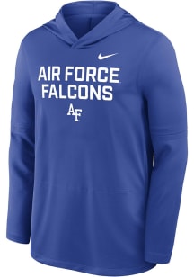 Nike Air Force Falcons Mens Blue Sideline Lightweight Long Sleeve Lightweight Hoodie