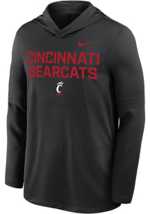 Nike Cincinnati Bearcats Mens Black Sideline Lightweight Long Sleeve Lightweight Hoodie