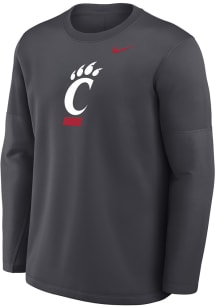 Nike Cincinnati Bearcats Mens Anthracite 0 Sideline Coach Long Sleeve Sweatshirt