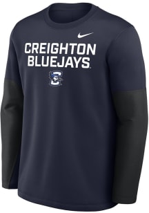 Nike Creighton Bluejays Mens Navy Blue 0 Sideline Coach Long Sleeve Sweatshirt