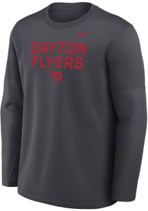 Nike Dayton Flyers Mens Anthracite 0 Sideline Coach Long Sleeve Sweatshirt