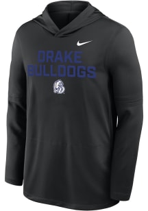 Nike Drake Bulldogs Mens Black Sideline Lightweight Long Sleeve Lightweight Hoodie