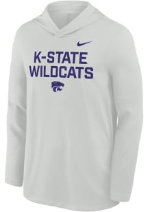 Nike K-State Wildcats Mens Grey Sideline Lightweight Long Sleeve Lightweight Hoodie