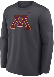 Nike Minnesota Golden Gophers Mens Anthracite 0 Sideline Coach Long Sleeve Sweatshirt