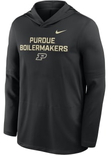 Nike Purdue Boilermakers Mens Black Sideline Lightweight Long Sleeve Lightweight Hoodie