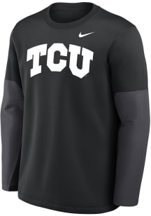 Nike TCU Horned Frogs Mens Black 0 Sideline Coach Long Sleeve Sweatshirt