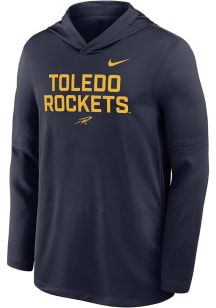 Nike Toledo Rockets Mens Navy Blue Sideline Lightweight Long Sleeve Lightweight Hoodie