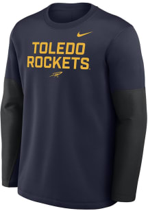Nike Toledo Rockets Mens Navy Blue 0 Sideline Coach Long Sleeve Sweatshirt