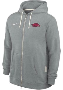 Nike Arkansas Razorbacks Mens Grey 0 Sideline Long Sleeve Full Zip Jacket