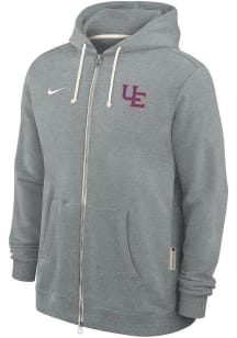 Nike Evansville Purple Aces Mens Grey Sideline Long Sleeve Full Zip Jacket