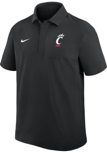 Nike Cincinnati Bearcats Mens Black 0 Sideline Woven Short Sleeve Polo