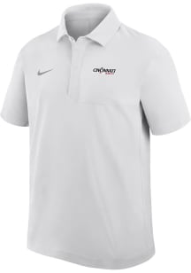 Nike Cincinnati Bearcats Mens White 0 Sideline Woven Short Sleeve Polo