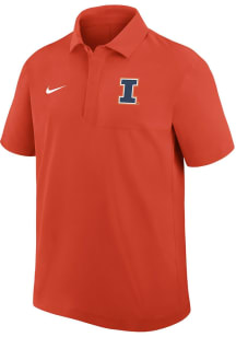 Nike Illinois Fighting Illini Mens Orange 0 Sideline Woven Short Sleeve Polo