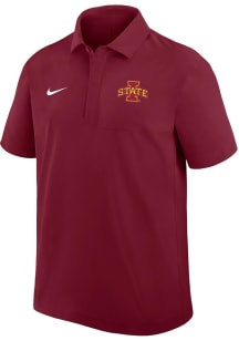 Nike Iowa State Cyclones Mens Crimson 0 Sideline Woven Short Sleeve Polo