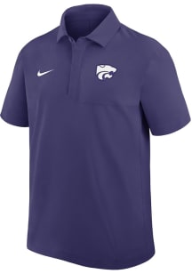 Nike K-State Wildcats Mens Purple 0 Sideline Woven Short Sleeve Polo
