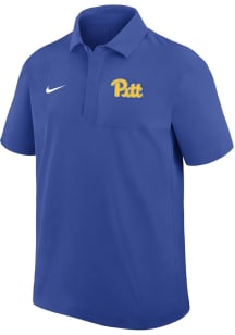 Nike Pitt Panthers Mens Blue 0 Sideline Woven Short Sleeve Polo